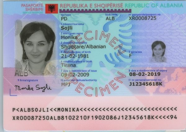 ALB-AS-02001 - 
<Integrated biodata card - recto (identity)>
                