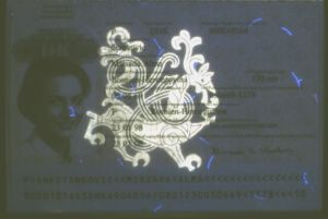 DNK-JO-02002 - 
<Integrated biodata card - recto (identity)> - UV feature