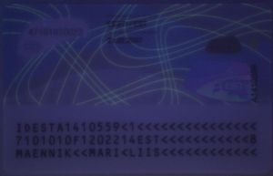 EST-BO-02001 - 
<Integrated card - verso> - UV feature