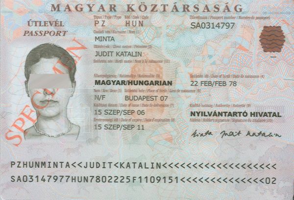 HUN-AS-02001 - 
<Integrated biodata card - recto (identity)>
                