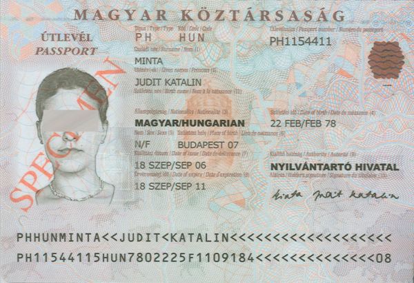 HUN-AS-02002 - 
<Integrated biodata card - recto (identity)>
                