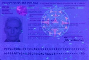 POL-AD-02001 - 
<Integrated biodata card - recto (identity)> - UV feature