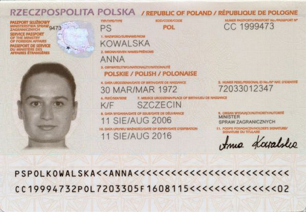 POL-AS-02001 - 
<Integrated biodata card - recto (identity)>
                