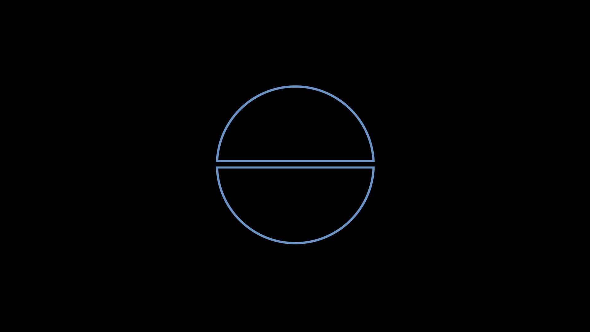 Circle segmented in two parts.