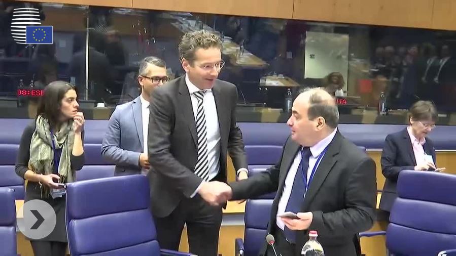 Estratti delle riprese in sala durante la riunione dell'Eurogruppo del 10 ottobre 2016 a Lussemburgo