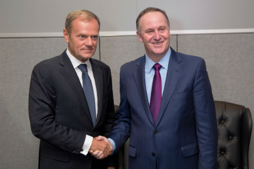 Setkání předsedy Donalda Tuska s novozélandským premiérem Johnem Keyem v New Yorku
