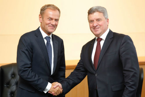 President Donald Tusk meets with President of the former Yugoslav Republic of Macedonia Gjorge Ivanov