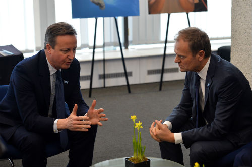 El 4 de febrero, el presidente Tusk se reunió con el primer ministro del Reino Unido, David Cameron, en paralelo a una conferencia sobre Siria y su región