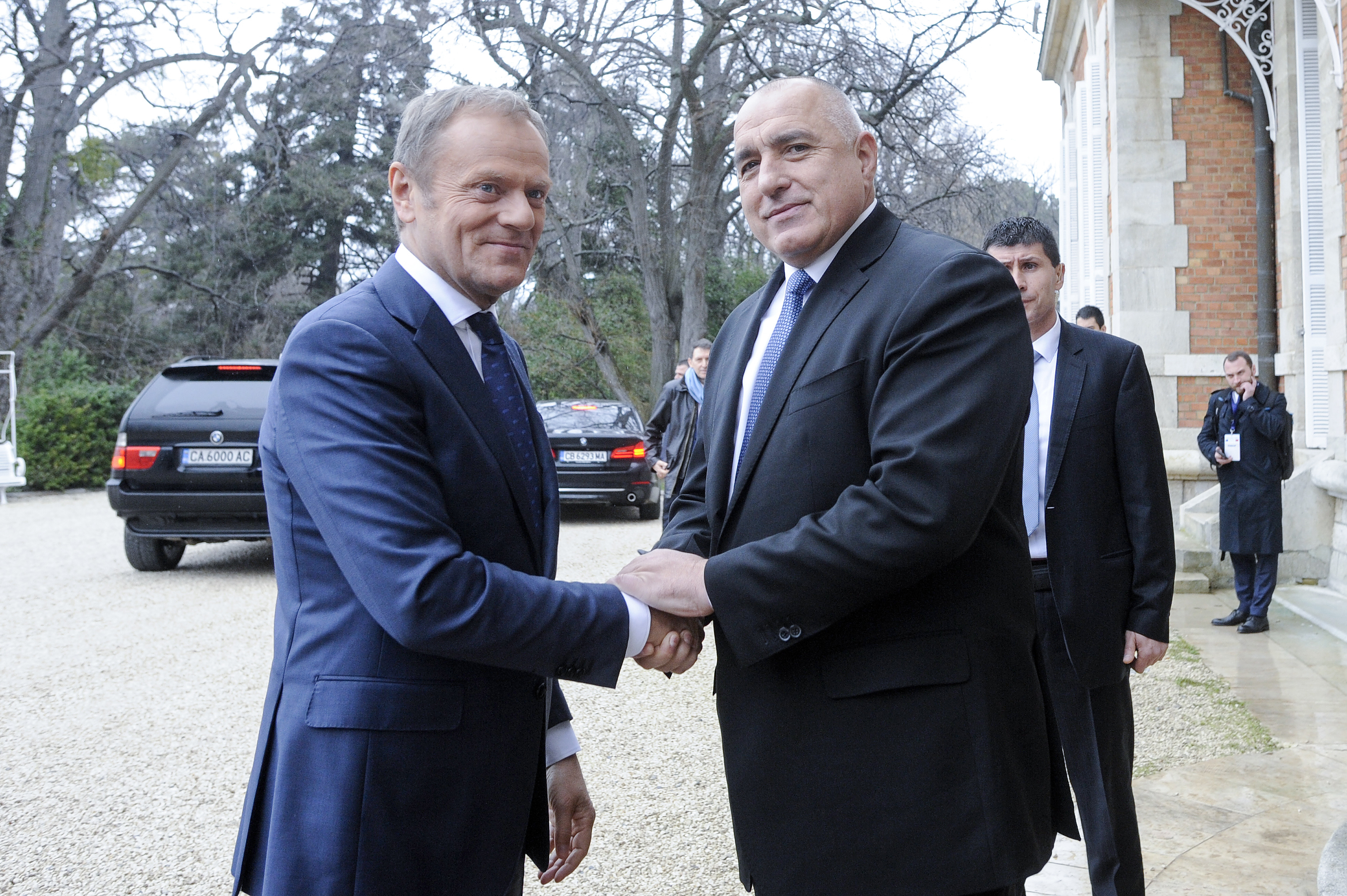 Předseda Evropské rady Donald Tusk a bulharský premiér Bojko Borisov