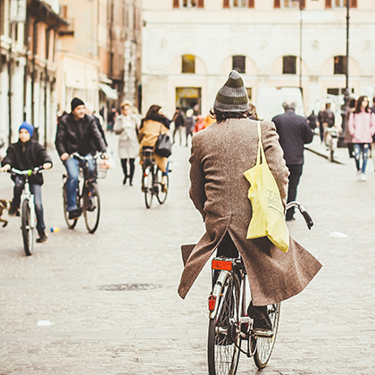 Photo of a man on a bike