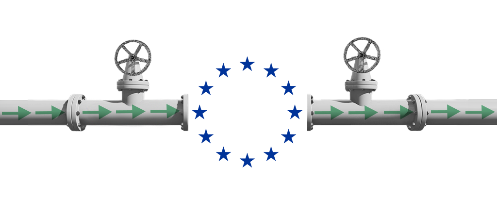 Image depicts two gas pipes that are disconnected.