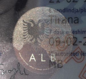 ALB-AO-02001 - 
<Tessera integrata con dati anagrafici - recto (identit&agrave;)> - OVD - elemento otticamente variabile