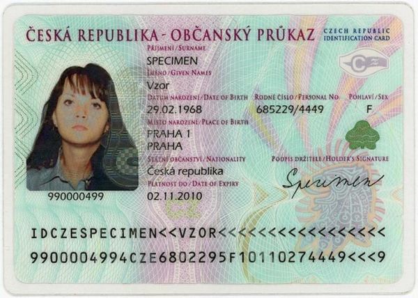 CZE-BO-02001 - 
<Recto - identit&agrave;>
                