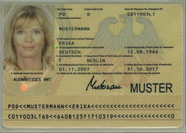 DEU-AS-03002 - 
<Integrovan&aacute; karta s osobn&iacute;mi &uacute;daji - předn&iacute; strana (totožnost)>
                