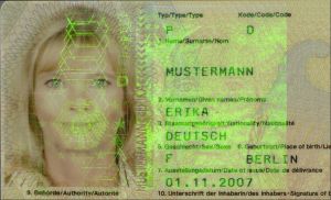 DEU-AS-03002 - 
<Integrated biodata card - recto (identity)> - Laminate