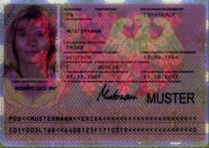 DEU-AS-03002 - 
<Integrated biodata card - recto (identity)> - UV feature