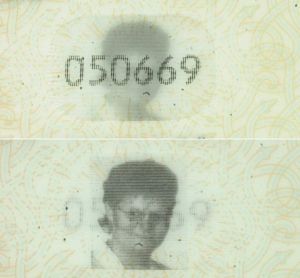 DNK-JO-03002 - 
<Tessera integrata con dati anagrafici - recto (identit&agrave;)> - OVD - elemento otticamente variabile