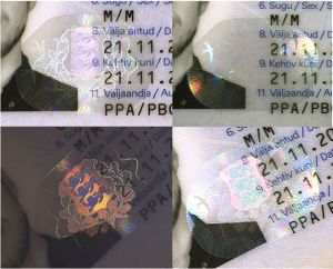 EST-JO-08001 - 
<Integrated biodata card - recto (identity)> - OVD (optically variable device)