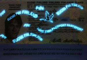 FIN-AO-02002 - 
<Integrovan&aacute; karta s osobn&iacute;mi &uacute;daji - předn&iacute; strana (totožnost)> - Jištěn&iacute; v UV světle