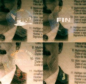 FIN-AS-03001 - 
<Integreret persondatakort - forside (identitet)> - OVD - optisk variabelt m&aelig;rke