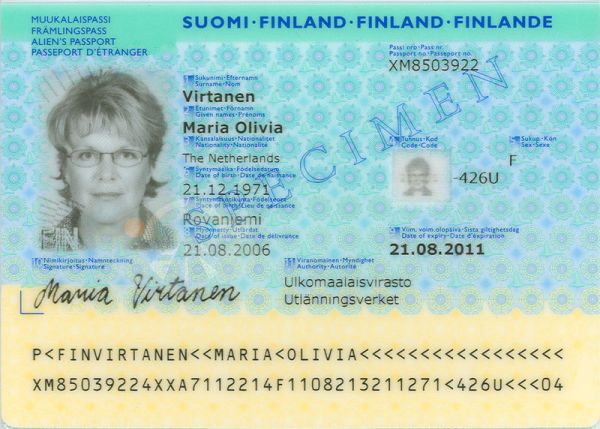 FIN-JO-04001 - 
<Integrovan&aacute; karta s osobn&iacute;mi &uacute;daji - předn&iacute; strana (totožnost)>
                