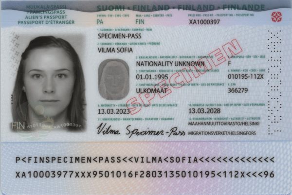 FIN-JO-07001 - 
<Integrated biodata card - recto (identity)>
                