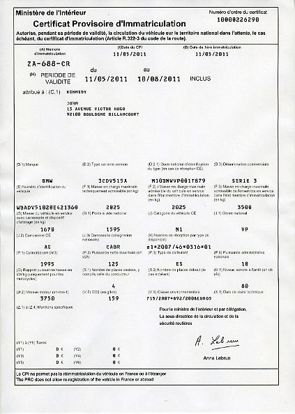 FRA-GP-01001 - 
<Předn&iacute; strana - totožnost>
                