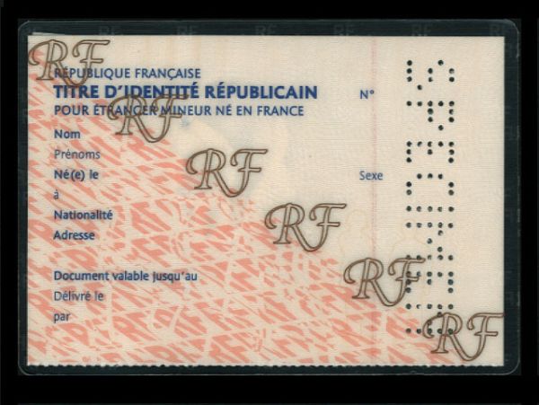 FRA-HO-06001 - 
<Recto &ndash; identit&agrave;>
                