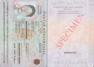 HUN-AO-02001 - 
<Integrovan&aacute; karta s osobn&iacute;mi &uacute;daji - předn&iacute; strana (totožnost)>
                