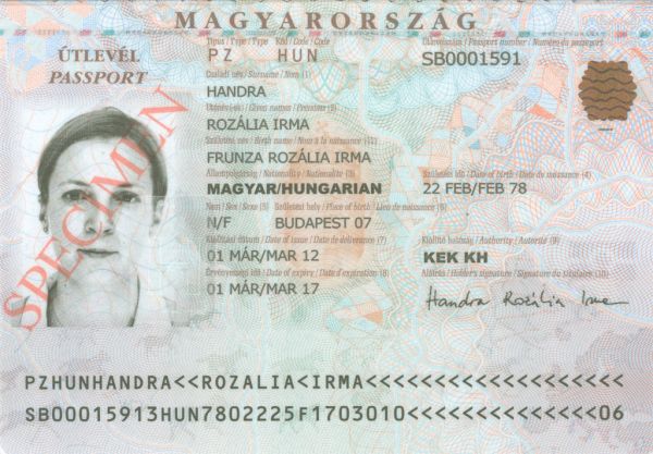 HUN-AS-03002 - 
<Kard tal-bijodata integrata - recto (identit&agrave;)>
                