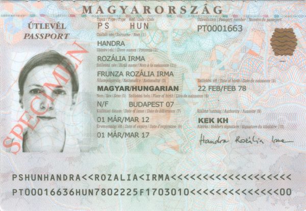 HUN-AS-03003 - 
<Kard tal-bijodata integrata - recto (identit&agrave;)>
                