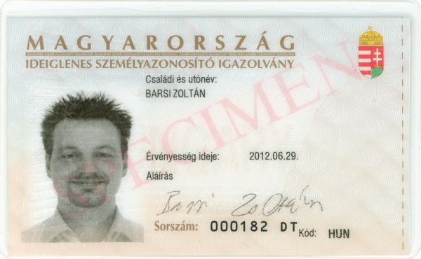 HUN-BP-02001 - 
<Recto - identit&agrave;>
                
