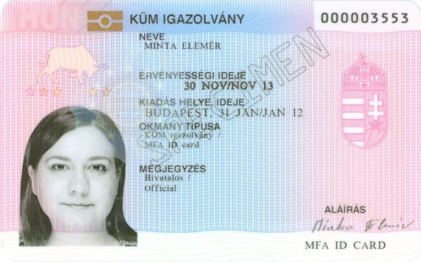 HUN-HO-06004 - 
<Předn&iacute; strana - totožnost>
                