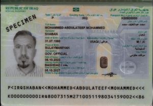 IRQ-AS-05001 - 
<Kard tal-bijodata integrata - recto (identit&agrave;)> - Teknika ta&rsquo; stampar
