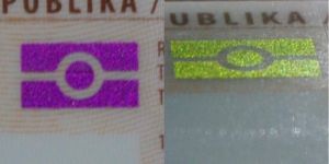 LTU-JO-02001 - 
<Integrated biodata card - recto (identity)> - OVD (optically variable device)
