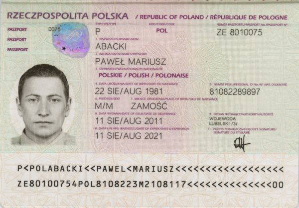 POL-AO-05002 - 
<Kard tal-bijodata integrata - recto (identit&agrave;)>
                