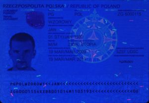 POL-JO-04001 - 
<Integrovan&aacute; karta s osobn&iacute;mi &uacute;daji - předn&iacute; strana (totožnost)> - Jištěn&iacute; v UV světle