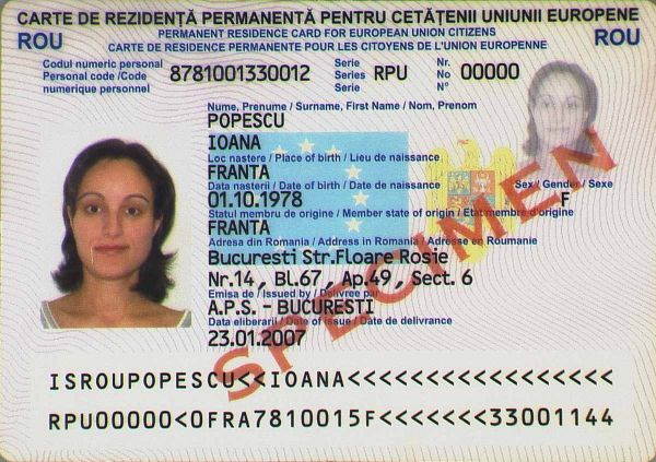 ROU-HO-03001 - 
<Recto - identit&agrave;>
                