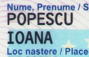 ROU-HO-03001 - 
<Recto &ndash; identit&agrave;> - Dati anagrafici