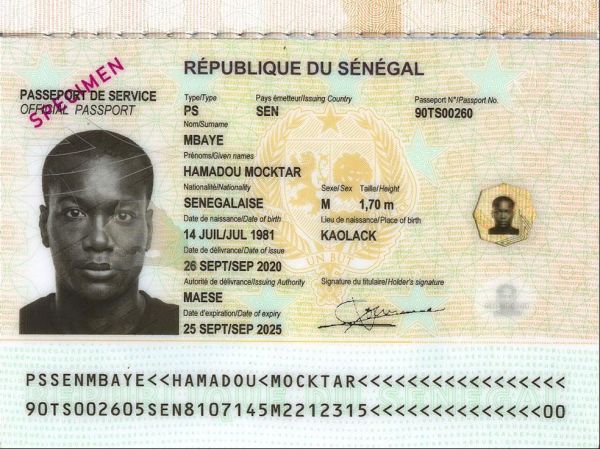 SEN-AS-05001 - 
<Tessera integrata con dati anagrafici - recto (identit&agrave;)>
                