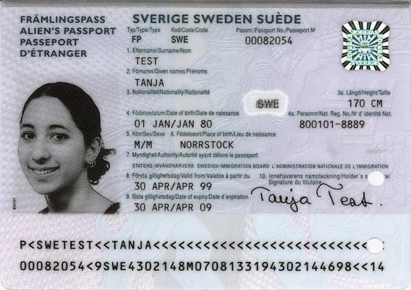 SWE-JO-02002 - 
<Tessera integrata con dati anagrafici - recto (identit&agrave;)>
                