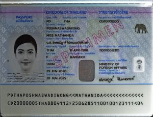 THA-AD-06001 - 
<Kard tal-bijodata integrata - recto (identit&agrave;)> - OVD - element ottikament varjabbli